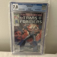 1st Transformers Optimus # 1 1984 CGC 7.0 Newsstand WHITE Pages 1st Print picture