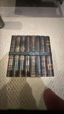 Antique Huntley & Palmer Biscuit Tin Bound Victorian Marbled Book Stack Litho picture
