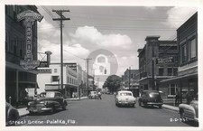 Palatka FL Florida Street Scene RPPC Photo Postcard COPY picture