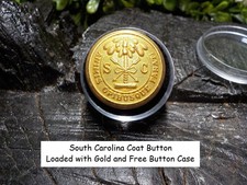 Rare Vintage Antique War Relic South Carolina Coat Button Loaded Gold Free Case picture