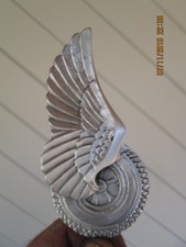 rare vintage flying tire ratrod hotrod car hood ornament picture