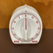Vtg Robert Shaw Lux Minute Minder White Red Kitchen Timer Works READ picture