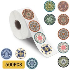 500Pcs/Roll Vintage Pattern Print Sticker Notebook Laptop Luggage Coffee Skatebo picture