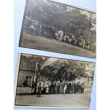 RPPC Real Vintage Photo Postcards Portrait Card People Gathering Black White picture