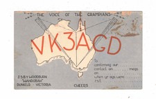 Vintage Postcard c1940s - The Voice of the Grampians, VK3AGD. Amateur Radio QSL picture