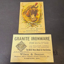 The Bazar & Wilson & Beamer Granite Iron Ware Victorian Trade Cards (2) picture