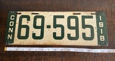 Antique 1918 Connecticut License Plate 69-595 picture