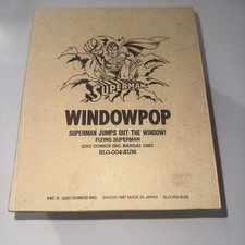 Vintage 1987 Bandai Flying Superman Window Pop Figure Box & Stickers picture