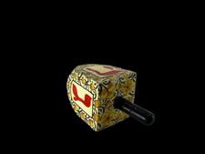 Vintage Handmade Hand Painted Wood Dreidel Floral Hanukkah Judaica Collectible picture