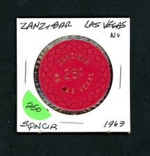 Vintage $.25 Zanzibar Las Vegas, Nevada Casino Chip picture