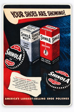 1948 SHINOLA SHOE POLISH WAX Vintage Classic Ad Reproduction Fridge Magnet 2x3 picture
