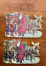 St. Nick Gold Foil Die Cut Cardboard Victorian Style Christmas Ornament 6 1/2