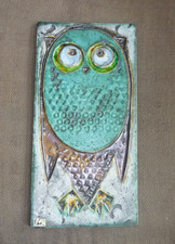 MID-CENTURY HELMUT SCHAFFENACKER CERAMIC OWL WALL PLAQUE. Model N64 Ulm picture