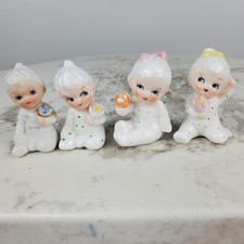 Vintage Set of 4 Miniature Baby Figurines Polka Dots Lipco Taiwan picture