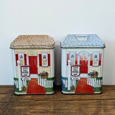 Vintage - Set of 2 Nestle Toll House Village Tins 3½