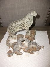 Vintage Hamilton Collection Himalayan Snow Leopards Sculpture Figure picture