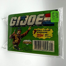 Hasbro G.I. Joe Full Color Stickers 1987 Sealed Pack 7 Cards + Stickers picture