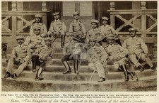 Siam King Rama VI of Siam his Headquarters Staff Vintage Postcard COPY picture