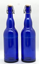 VINTAGE COBALT BLUE GLASS BOTTLES 13