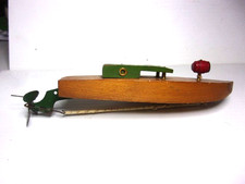 Vintage Keystone Mfg. Co. rubber band Wind-Up Wooden Speedboat Toy Boat 1930s picture