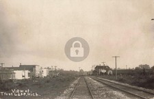 Railroad View Of Trout Lake MI Michigan 1907 RPPC Photo Postcard COPY picture