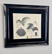 1989 Batman DaVinci Signed by Bob Kane SUPER RARE edition #2/10 Custom Framed picture