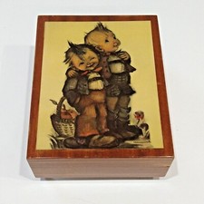 Vtg ITALY WOOD MUSIC BOX SWISS MOVEMENT Kids Musical box picture
