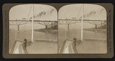 Photo:Poughkeepsie New York 1907 Railway Bridge Hudson River Steamer View picture