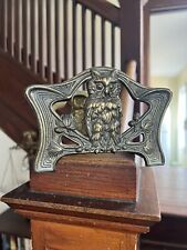 Art Nouveau Brass Owl Bookends Vintage Judd Mfg Co Expandable 9 To 15in picture