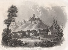 Ruins of Ilza castle (Iłża). Poland 1836 old antique vintage print picture picture