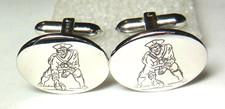 🏈 Vtg.1960's logo STERLING Silver New England (Boston) PATRIOTS NFL cufflinks picture