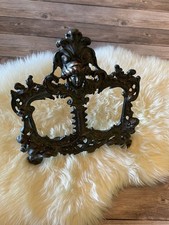 Antique Rococo Style Cast Iron Double Picture Frame picture