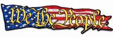 We The People U.S.A Flag JACKET VEST BACK PATCH - 10.0 X 3.0  inch iron on Sew picture