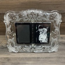 Mikasa Crystal Picture Frame Duet Double Photos Vtg Memories picture
