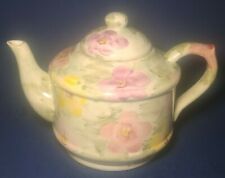 Rare CASAFINA Large TEA POT HANDPAINTED FLORAL DESIGN MADE IN PORTUGAL picture