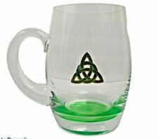 Irish Celtic Eternity Knot Green Glass Mug Beautiful Barware Giftware picture