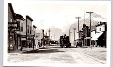 BROADWAY & WHITE PASS TRAIN skagway ak 1940 postcard alaska real photo rppc picture
