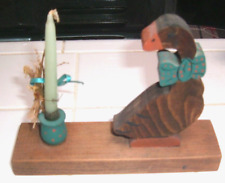 KAUAI HANDCRAFTED HANDPAINTED WOOD(?) TABLE-TOP HOME DECOR GOOSE CANDLE HOLDER picture