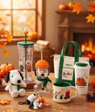 NEW Starbucks x PEANUTS Snoopy Fall Pumpkin Collection Mugs Tumbler Bag Keychain picture