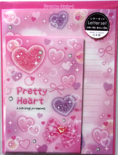 GAIA Pretty Heart Pink Letter Envelope Set Made in Japan picture