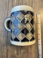 Vtge REINHOLD MERKELBACH cobalt blue stoneware 0.5L beer  mug  West GERMANY picture