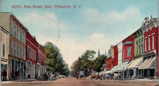Postcard c1912 Main Street West, Friendship N.Y. Horse and Buggies picture