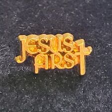 Jesus First Rose Gold Tone Lapel Tie Hat Shirt Pin Christian religious cross picture