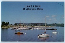 1960 Lake City Minnesota MN Vintage Postcard Pepin Yachts Boats Moor Dock Port picture