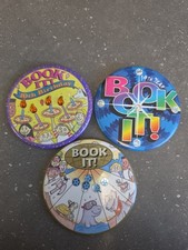 Pizza Hut Book It Button Pin Lot of 3, Original 1985, 1990, 1992 picture