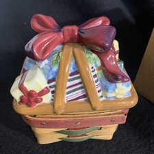 Longaberger~Hand Painted Holiday Lid w/Basket~Original Box~11254 picture