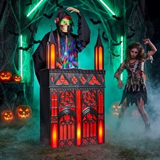 6FT ANIMATRONIC LIFE-SIZE GOTHIC SKELETON DJ REAPER HALLOWEEN DECORATION 2026 picture