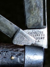 Vintage Camillus Cutlery NY USA 2 Blade Antique Pocket Knife W Shield picture