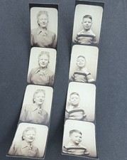 Vintage PHOTO BOOTH photobooth uncut Pics 1950s.  Woman and Boy Child (2) picture