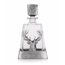 AE Williams Highland Stag Pewter & Glass Decanter A Taste of Scotland 20.2 fl oz picture